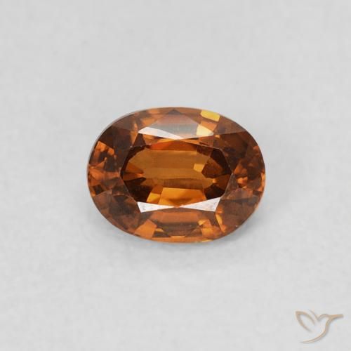 0.60ct Натуральный Medium Dark-Orange Циркон, Овал, Чистота VS