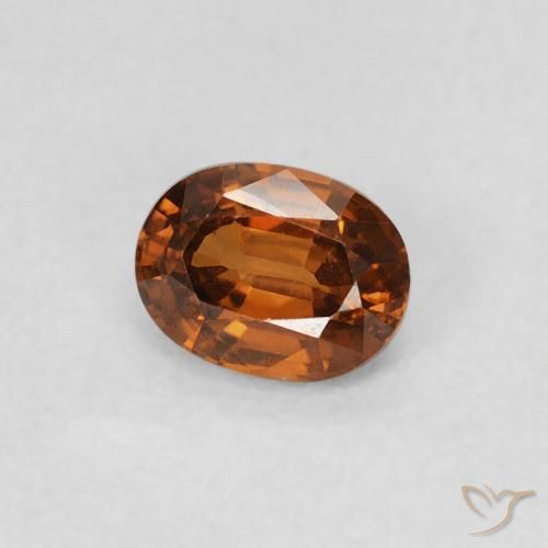 0.60 карата, натуральный Medium Dark-Orange Циркон, Овал, Чистота VS