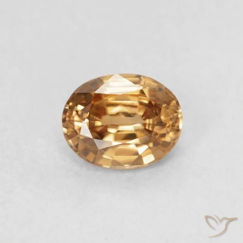 0.60ct Натуральный Золотисто-коричневый Циркон, Овал, Чистота VVS