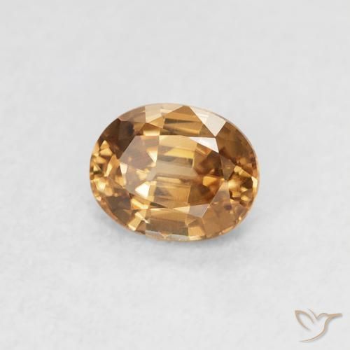 0.62ct Натуральный Золотисто-коричневый Циркон, Овал, VVS-VS