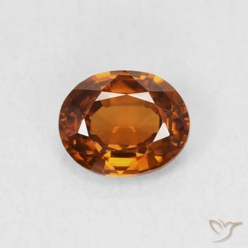 0.83ct Натуральный Темно-оранжевый Циркон, Овал, Чистота VVS