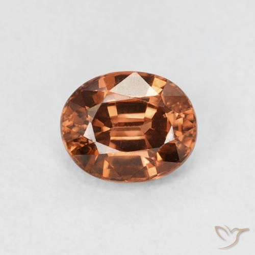 1.05ct Натуральный Medium Dark-Orange Циркон, Овал, Чистота VVS