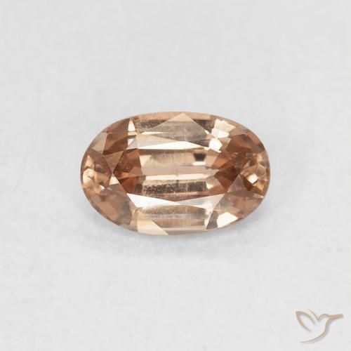 0.72ct Натуральный Светло-оранжево-розовый Циркон, Овал, Чистота VVS
