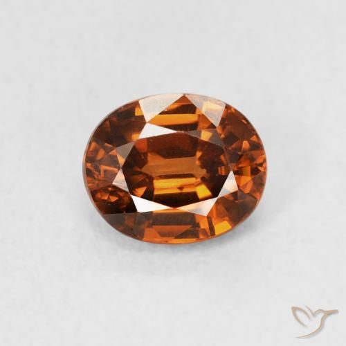 1.03ct Натуральный Темно-оранжевый Циркон, Овал, Чистота VVS