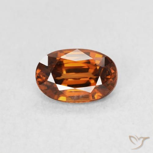 0.78ct Натуральный Янтарный Апельсин Циркон, Овал, Чистота VVS