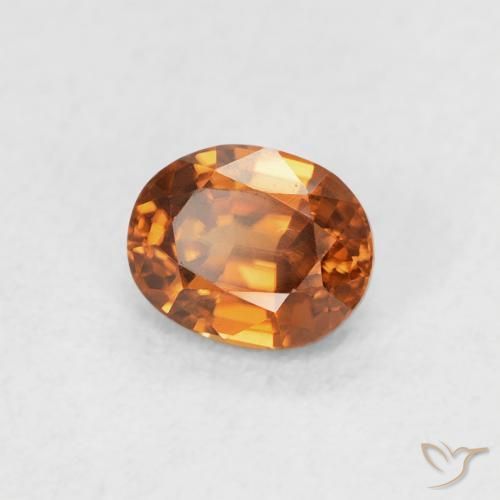 0.67 карата, натуральный Medium Dark-Orange Циркон, Овал, Чистота VVS