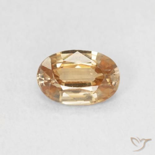 0.66ct Натуральный Оранжево-золотой Циркон, Овал, Чистота VVS