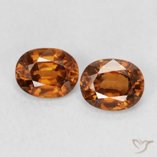 1.18ctw Натуральный Medium Dark-Orange Циркон, Овал, Чистота VVS