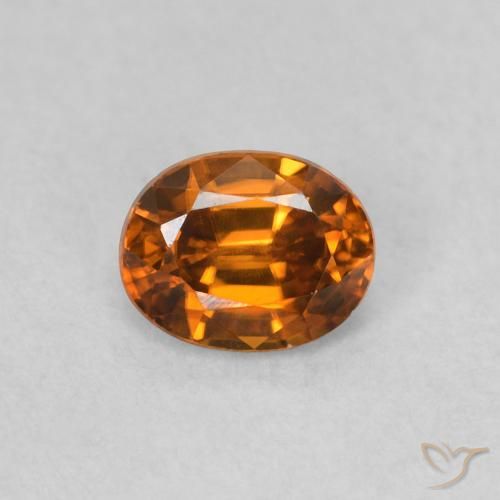 0.62ct Натуральный Medium Dark-Orange Циркон, Овал, Чистота VVS