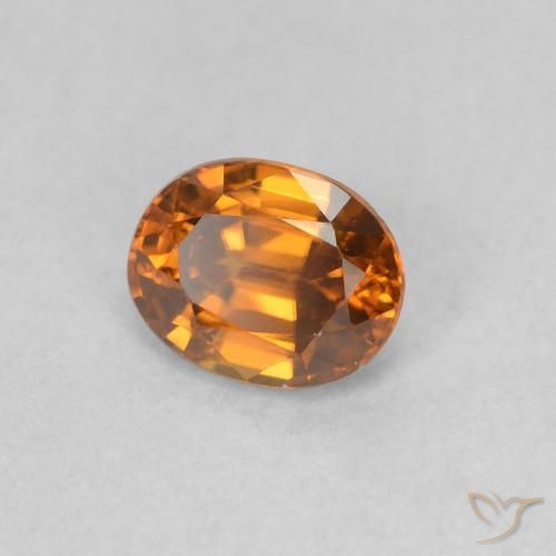 0.62 карата, натуральный Medium Dark-Orange Циркон, Овал, Чистота VVS