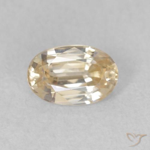 0.74ct Натуральный Светло-желтый Циркон, Овал, Чистота VVS
