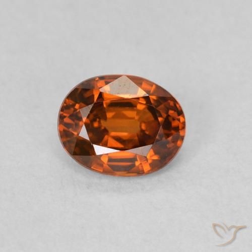 0.62ct Натуральный Красновато-оранжевый Циркон, Овал, Чистота VVS