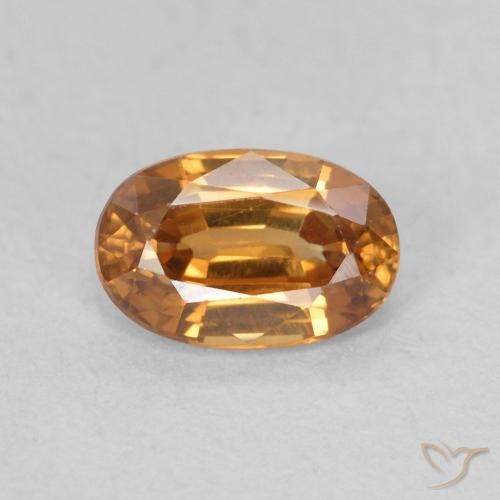 0.80ct Натуральный Оранжево-коричневый Циркон, Овал, Чистота VVS