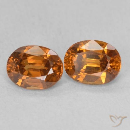 1.27 карата, натуральный Medium Dark-Orange Циркон, Овал, VVS-VS
