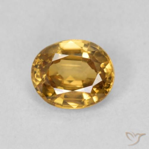 0.96ct Натуральный Золотисто-коричневый Циркон, Овал, Чистота VVS