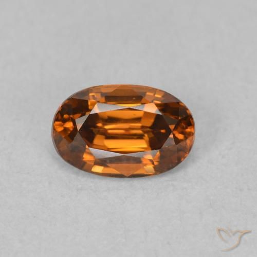 0.78ct Натуральный Medium Dark-Orange Циркон, Овал, Чистота VVS
