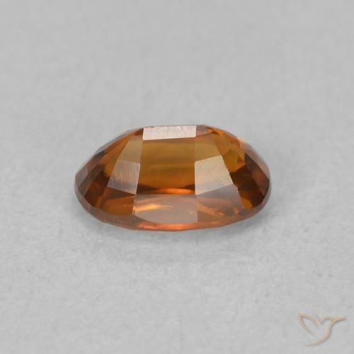 0.89 карата, натуральный Medium Dark-Orange Циркон, Овал, Чистота VVS
