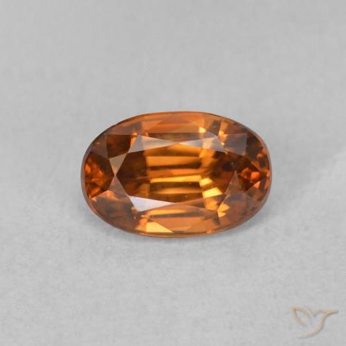 0.81ct Натуральный Medium Dark-Orange Циркон, Овал, Чистота VVS