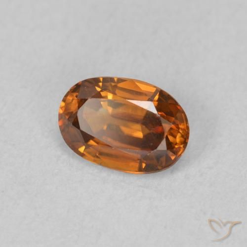 0.73 карата, натуральный Medium Dark-Orange Циркон, Овал, Чистота VVS