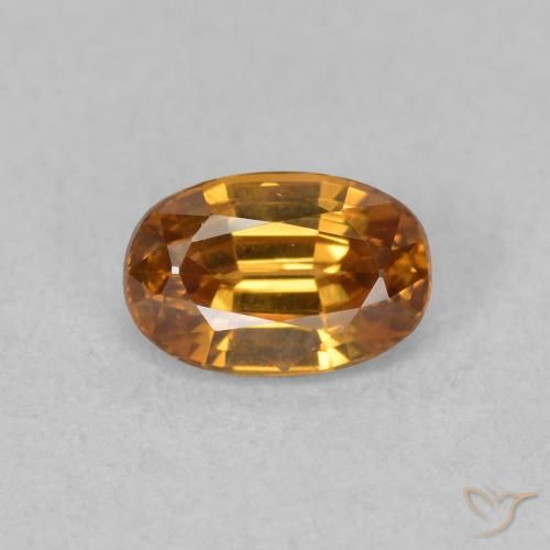 0.84ct Натуральный Оранжево-коричневый Циркон, Овал, Чистота VVS
