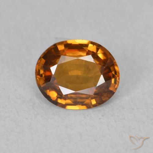 0.86ct Натуральный Средний апельсин Циркон, Овал, Чистота VVS