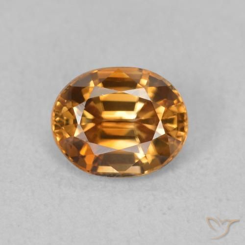 1.03ct Натуральный Средний апельсин Циркон, Овал, Чистота VVS