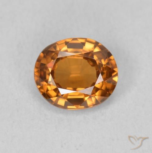 0.91ct Натуральный Средний апельсин Циркон, Овал, Чистота VVS