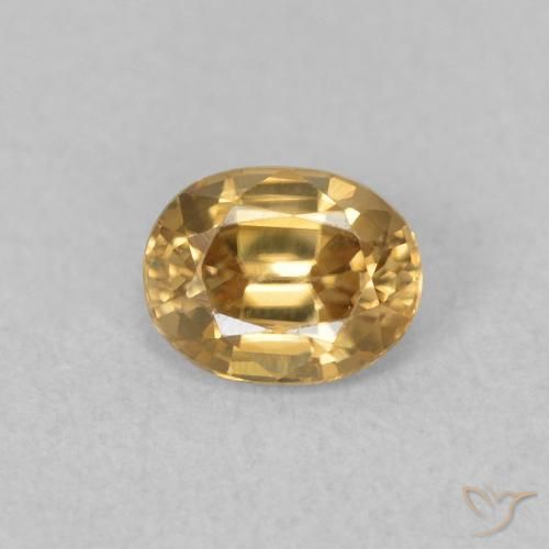 0.62ct Натуральный Золотой Циркон, Овал, Чистота VVS