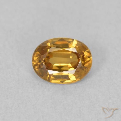 0.55ct Натуральный Среднее золото Циркон, Овал, Чистота VVS
