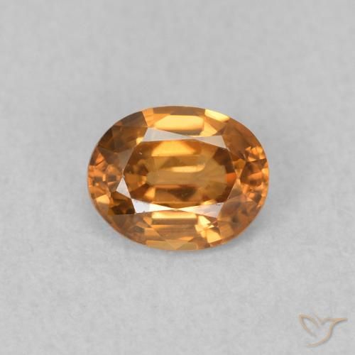 0.61ct Натуральный Оранжево-коричневый Циркон, Овал, Чистота VVS