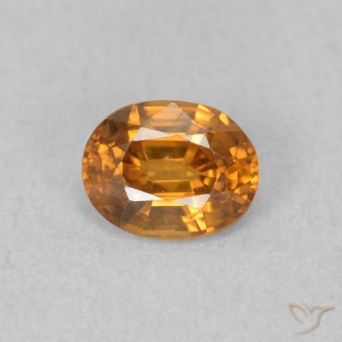 0.60ct Натуральный Ржавый апельсин Циркон, Овал, Чистота VVS