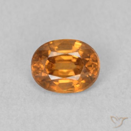 0.64ct Натуральный Оранжево-коричневый Циркон, Овал, Чистота VVS