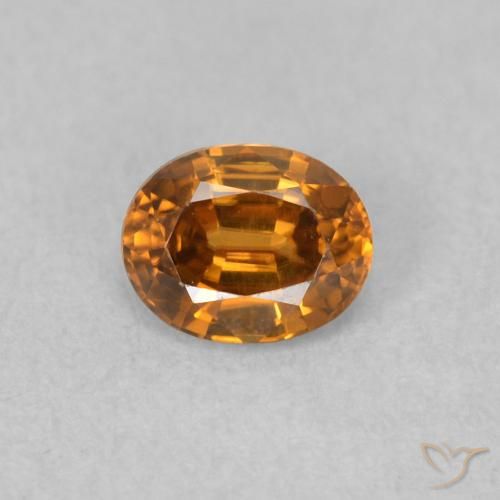 0.57ct Натуральный Оранжево-коричневый Циркон, Овал, Чистота VVS