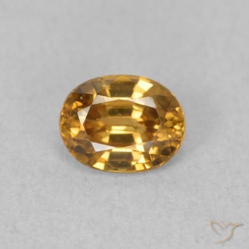 0.65ct Натуральный Золотисто-коричневый Циркон, Овал, Чистота VVS