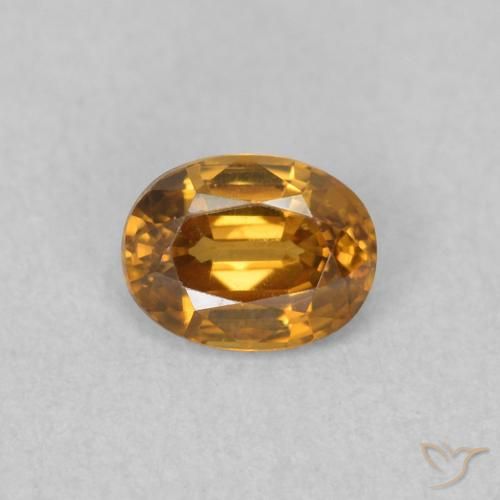 0.61ct Натуральный Золотисто-коричневый Циркон, Овал, Чистота VVS