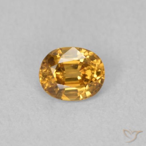 0.66ct Натуральный Золотисто-коричневый Циркон, Овал, Чистота VVS