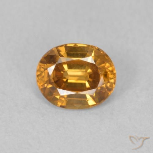 0.96ct Натуральный Золотисто-коричневый Циркон, Овал, Чистота VVS
