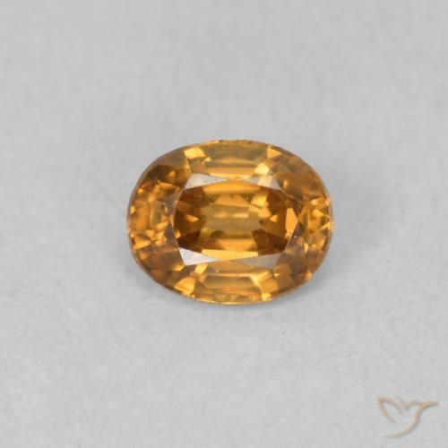 0.66ct Натуральный Темно-оранжевый Циркон, Овал, Чистота VVS