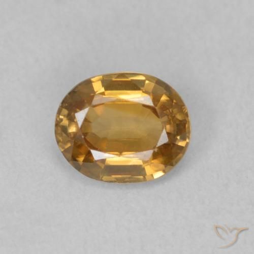 0.87ct Натуральный Среднее золото Циркон, Овал, Чистота VVS