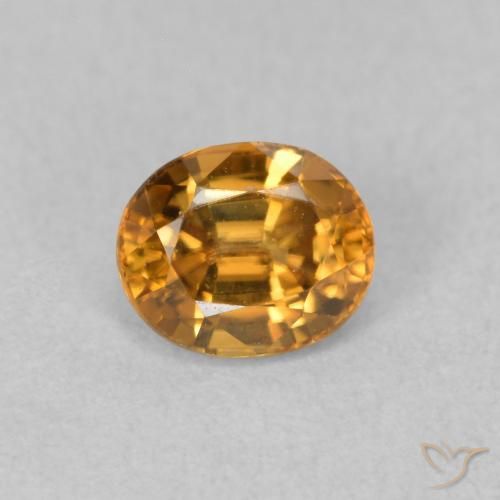 0.99ct Натуральный Золотисто-коричневый Циркон, Овал, Чистота VVS