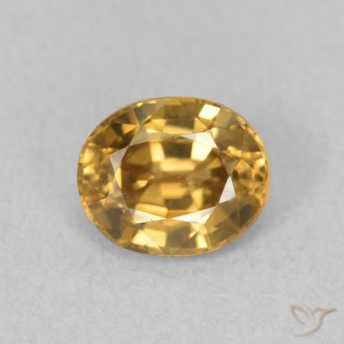 1.05ct Натуральный Золотой Циркон, Овал, VVS-VS