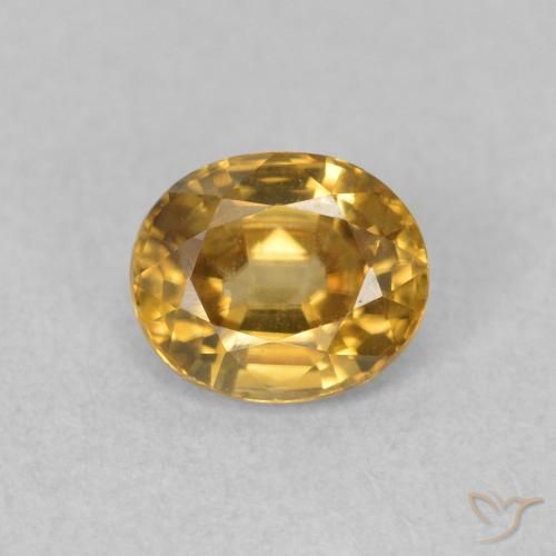 0.92ct Натуральный Золотой Циркон, Овал, VVS-VS