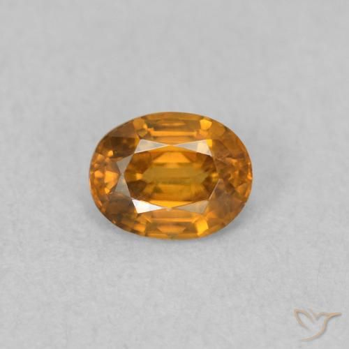 0.59ct Натуральный Коричневато-оранжевый Циркон, Овал, VVS-VS