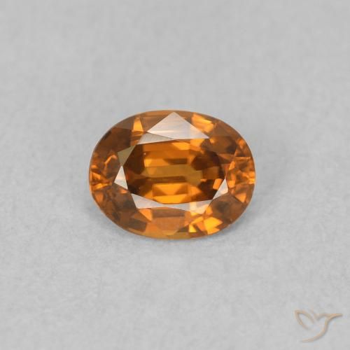 0.59ct Натуральный Огонь Оранжевый Циркон, Овал, VVS-VS