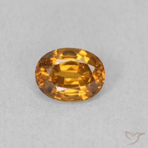 0.63ct Натуральный Коричневато-оранжевый Циркон, Овал, VVS-VS