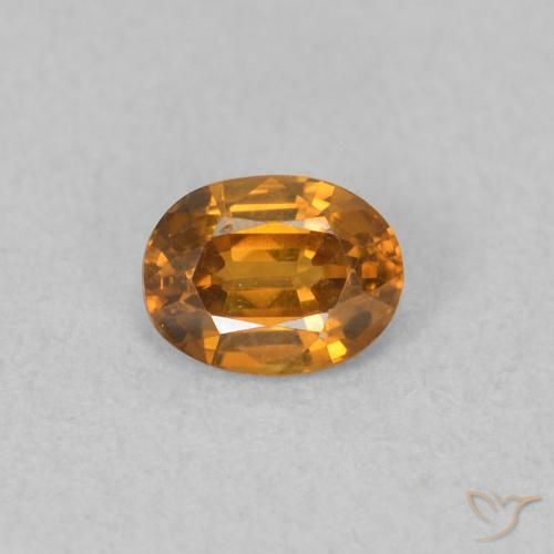 0.58ct Натуральный Коричневато-оранжевый Циркон, Овал, VVS-VS