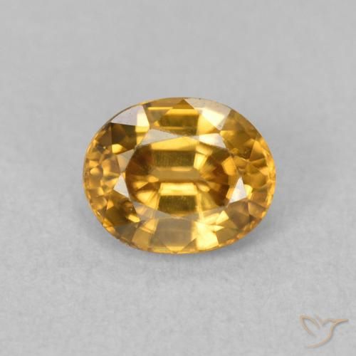 1.01ct Натуральный Золотисто-коричневый Циркон, Овал, VVS-VS