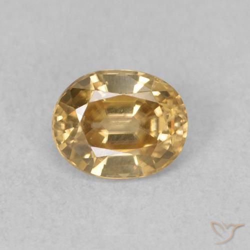 0.60ct Натуральный шампанское Циркон, Овал, Чистота VVS