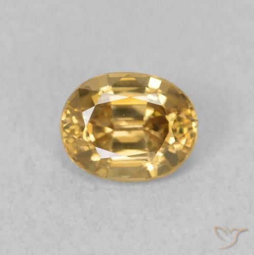0.63ct Натуральный Золотой Циркон, Овал, Чистота VVS