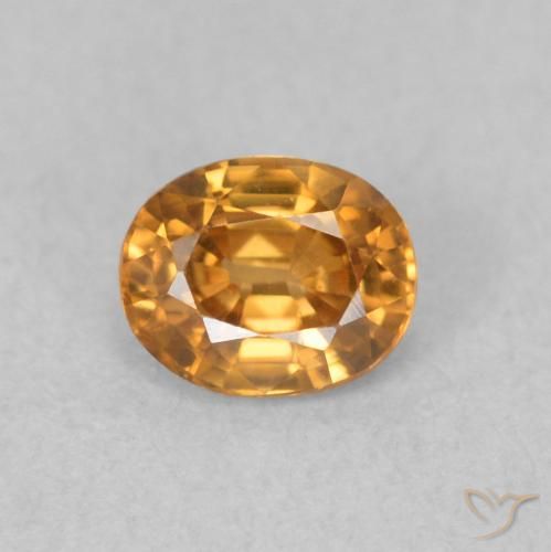 0.62ct Натуральный Темно-оранжевый Циркон, Овал, Чистота VVS